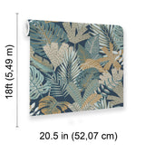 Veer Decor Jungle Canopy Navy Peel & Stick Wallpaper