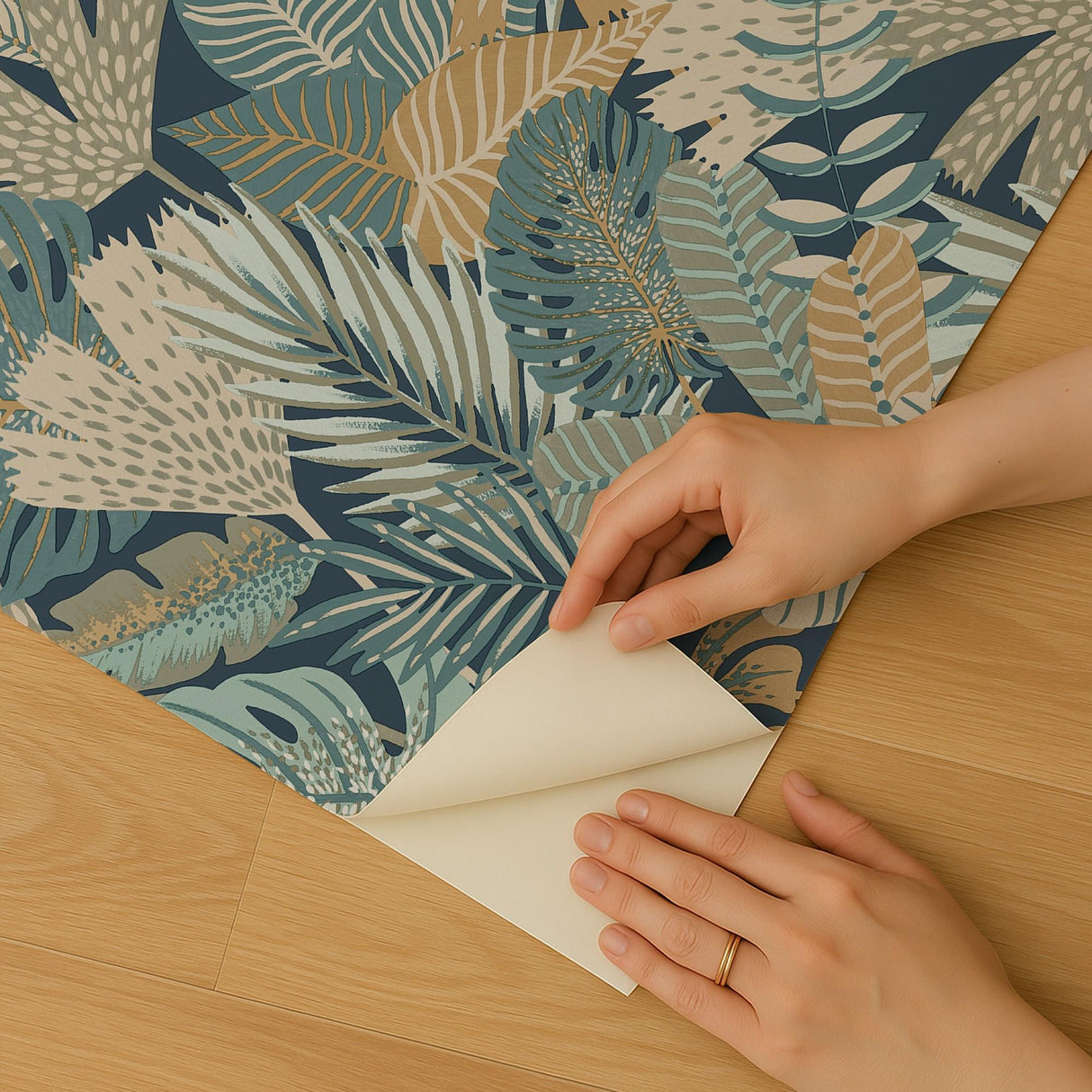 Veer Decor Jungle Canopy Navy Peel & Stick Wallpaper