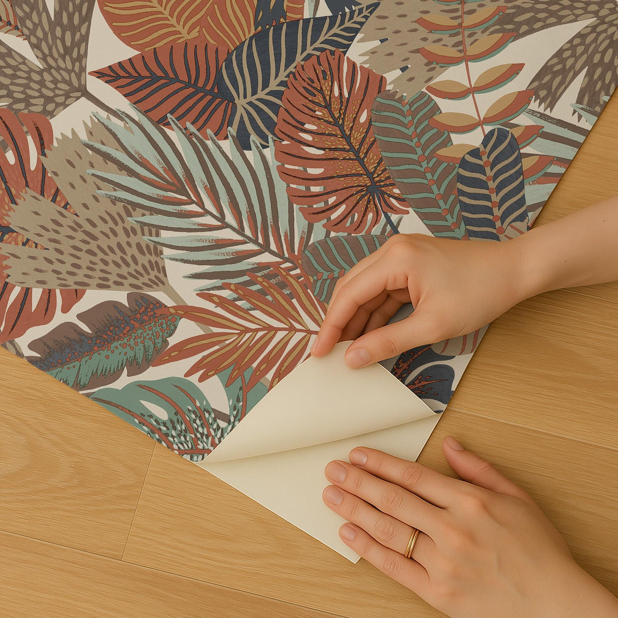 Veer Decor Jungle Canopy Cream Peel & Stick Wallpaper