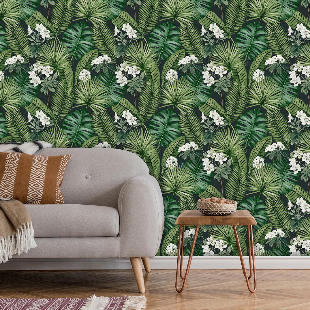 Veer Decor Island Eden Black Peel & Stick Wallpaper