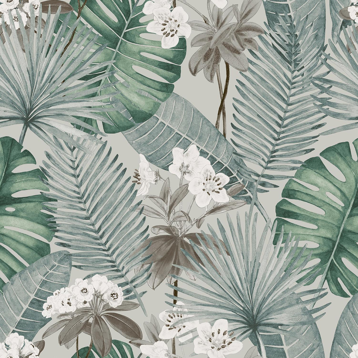 Veer Decor Island Eden Grey Peel & Stick Wallpaper