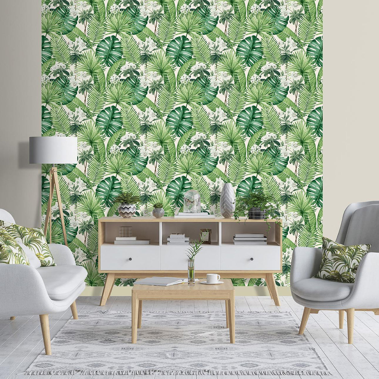 Veer Decor Island Eden Cream Peel & Stick Wallpaper