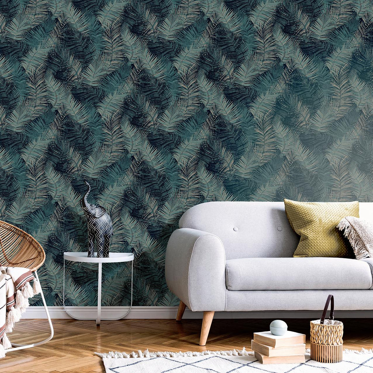 Veer Decor Palm Haven Blue Peel & Stick Wallpaper