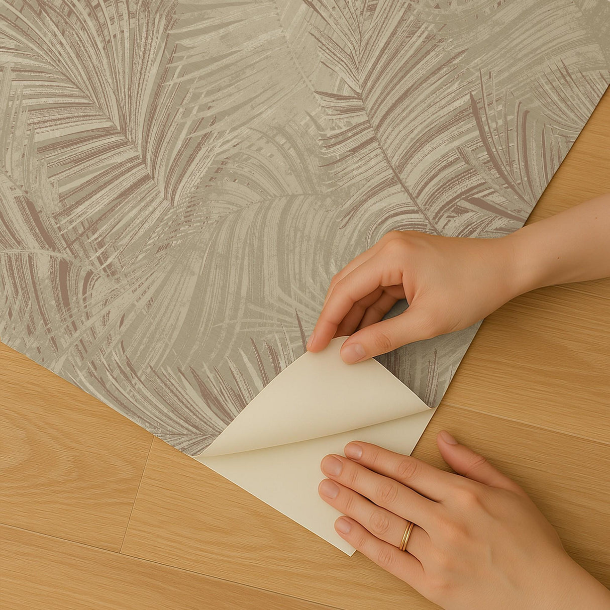 Veer Decor Palm Haven Terracotta Peel & Stick Wallpaper