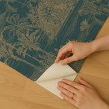 Veer Decor Tropic Archive Toile Teal Peel & Stick Wallpaper