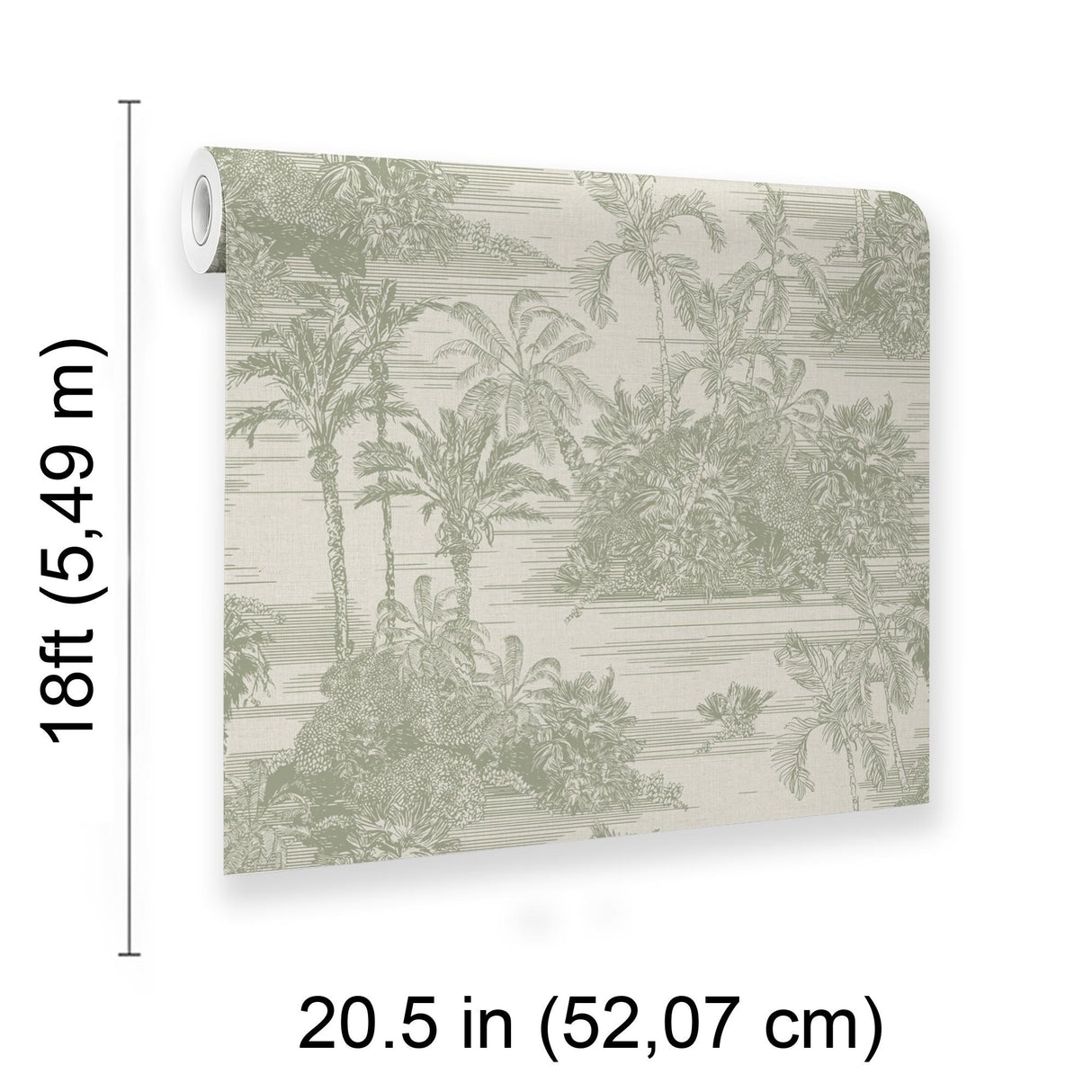 Veer Decor Tropic Archive Toile Sage Peel & Stick Wallpaper