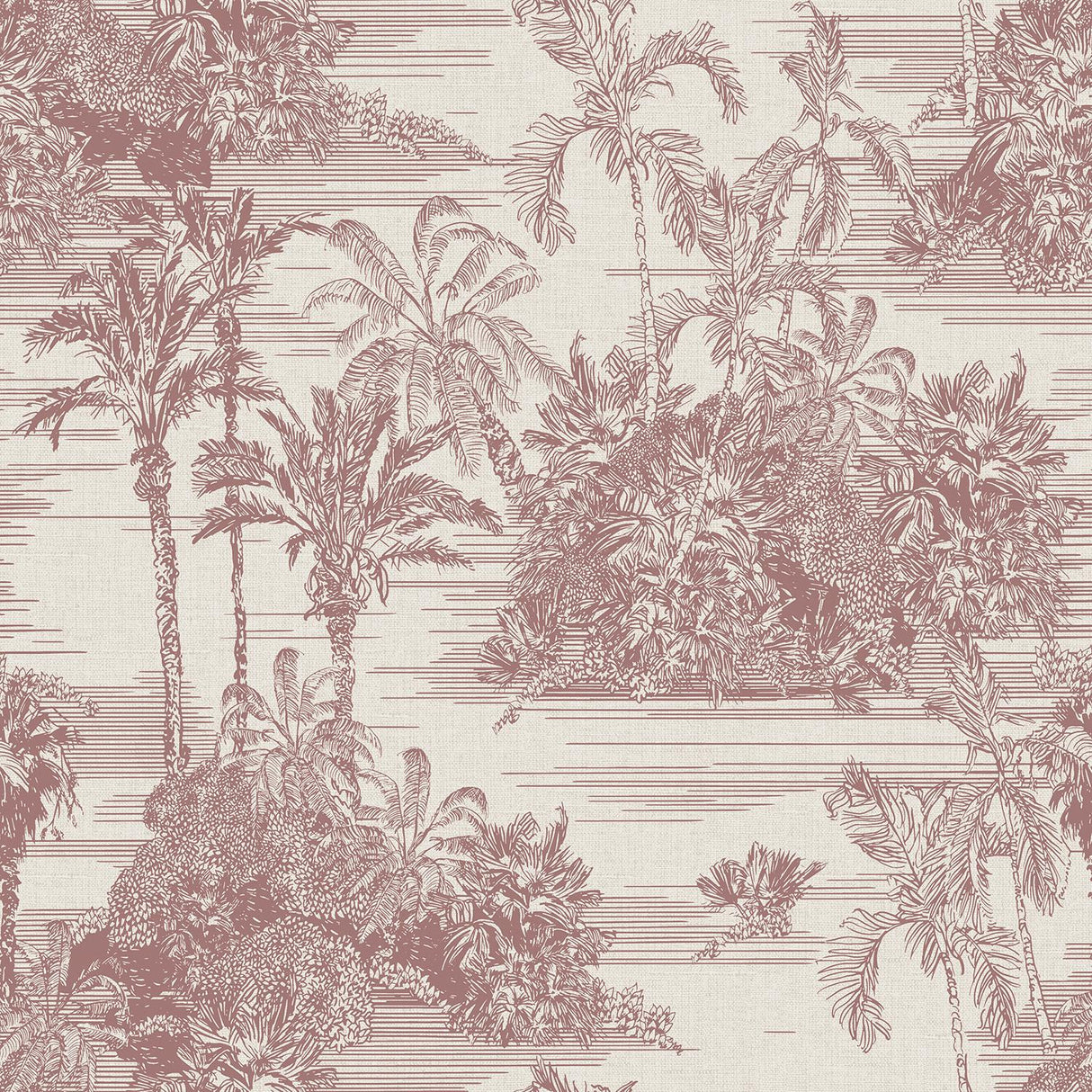 Veer Decor Tropic Archive Toile Red Peel & Stick Wallpaper