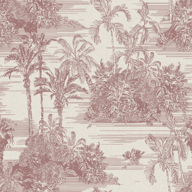 Veer Decor Tropic Archive Toile Red Peel & Stick Wallpaper