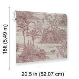 Veer Decor Tropic Archive Toile Red Peel & Stick Wallpaper
