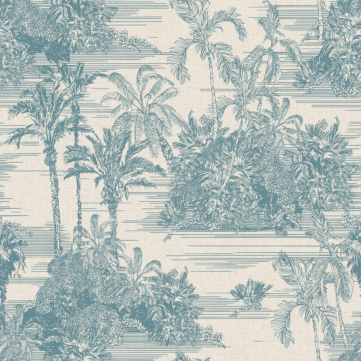 Veer Decor Tropic Archive Toile Blue Peel & Stick Wallpaper