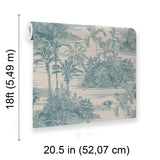 Veer Decor Tropic Archive Toile Blue Peel & Stick Wallpaper