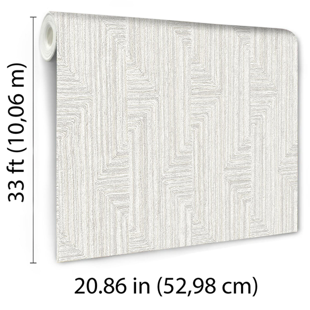 Veer Decor Threadline Geo Stitch Taupe Wallpaper