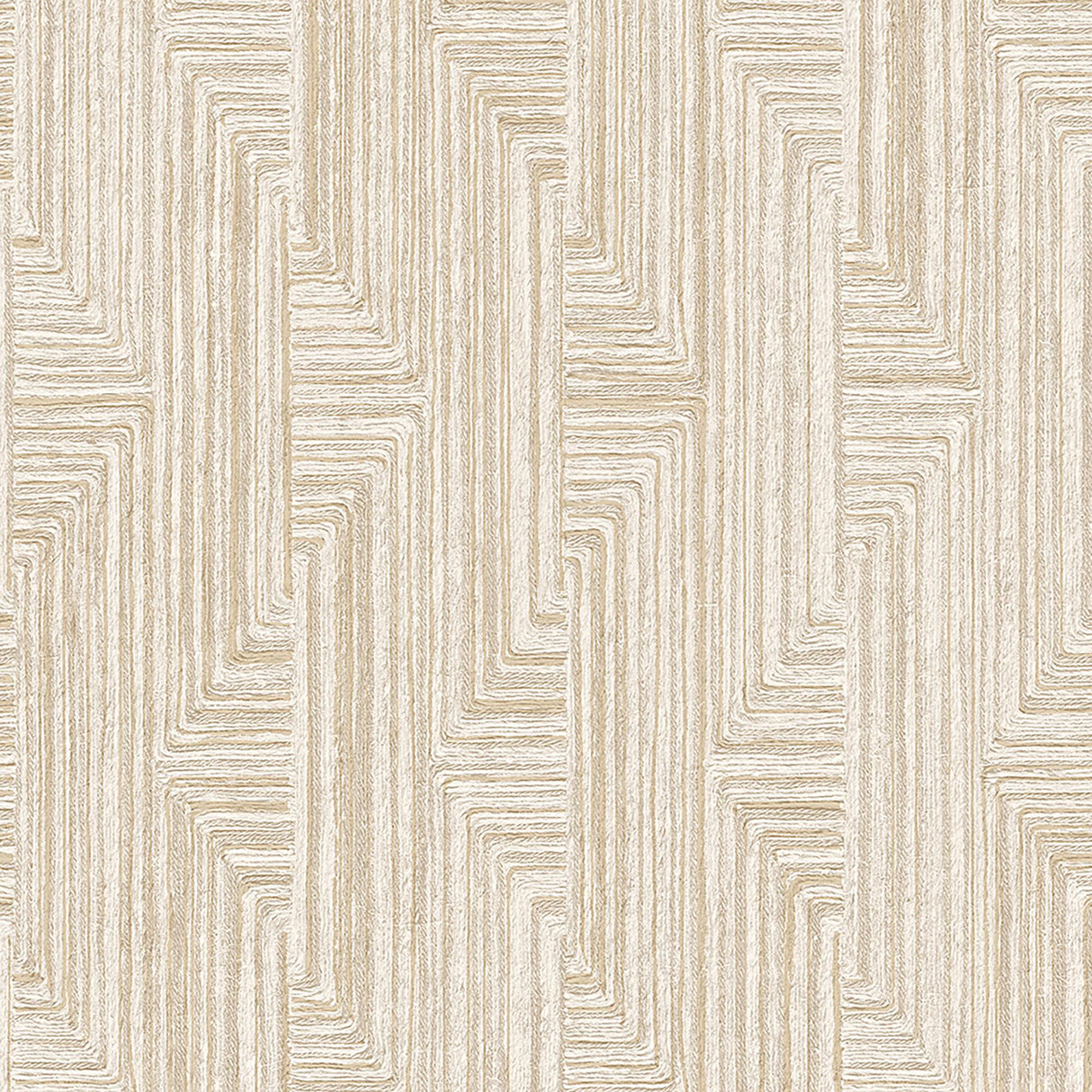 Veer Decor Threadline Geo Stitch Beige Wallpaper