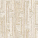 Veer Decor Threadline Geo Stitch Beige Wallpaper