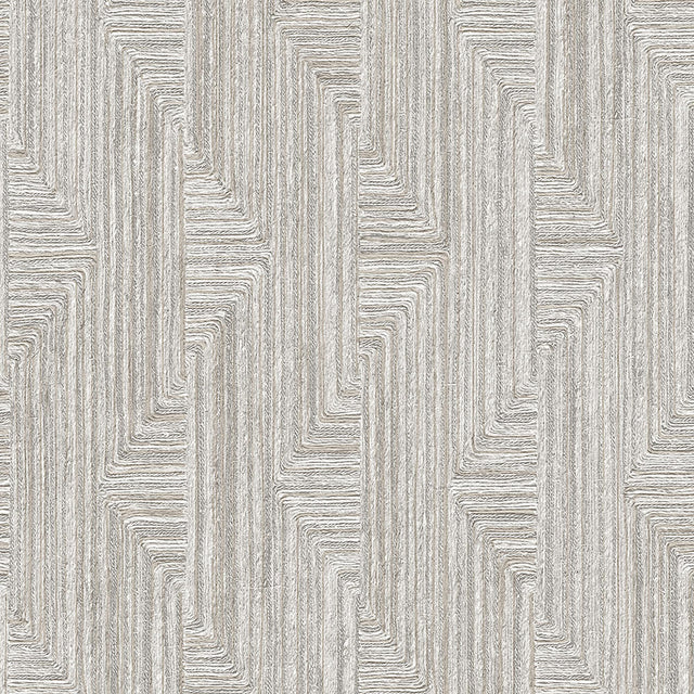 Veer Decor Threadline Geo Stitch Grey Wallpaper