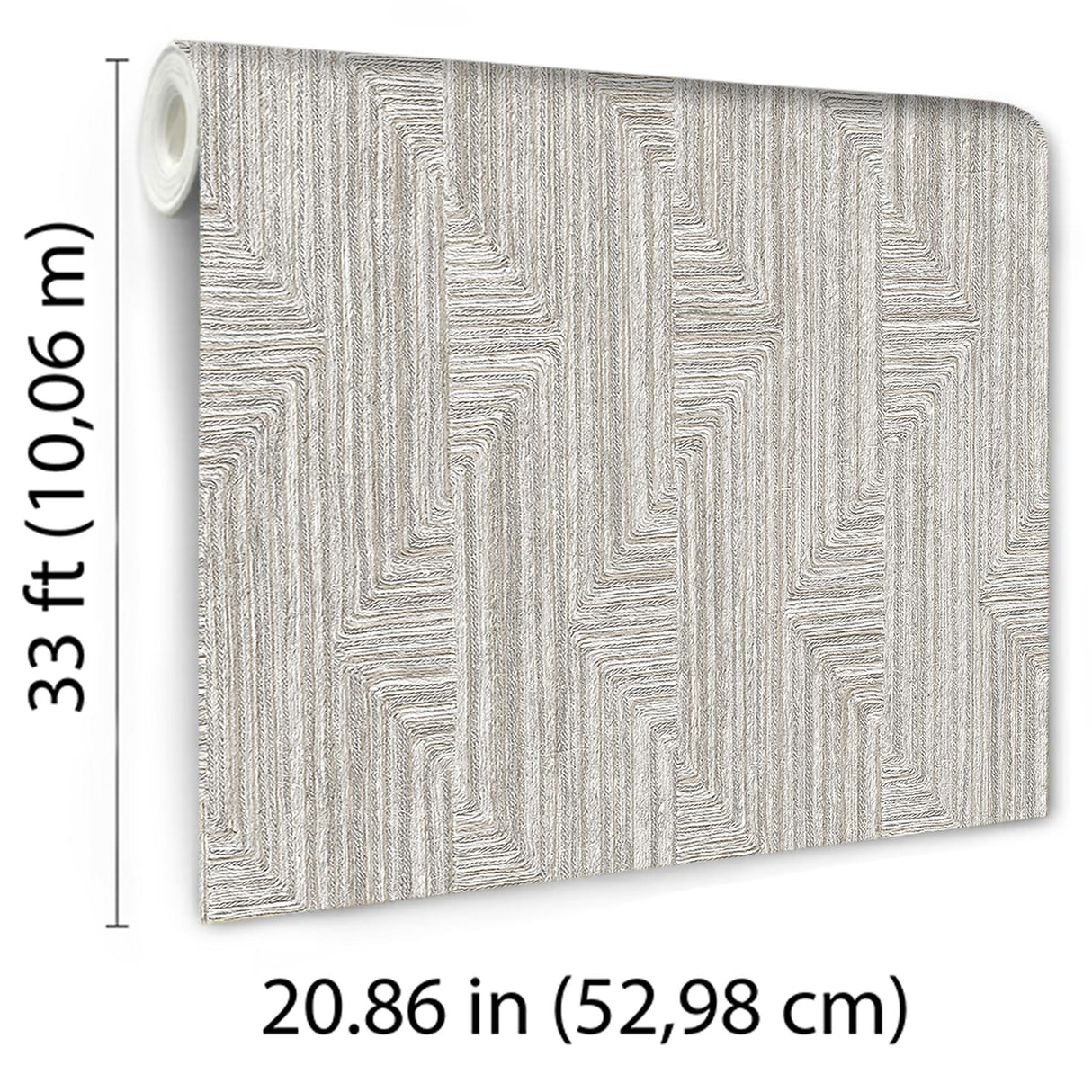 Veer Decor Threadline Geo Stitch Grey Wallpaper