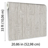 Veer Decor Threadline Geo Stitch Grey Wallpaper