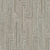 Veer Decor Threadline Geo Stitch Blue Wallpaper