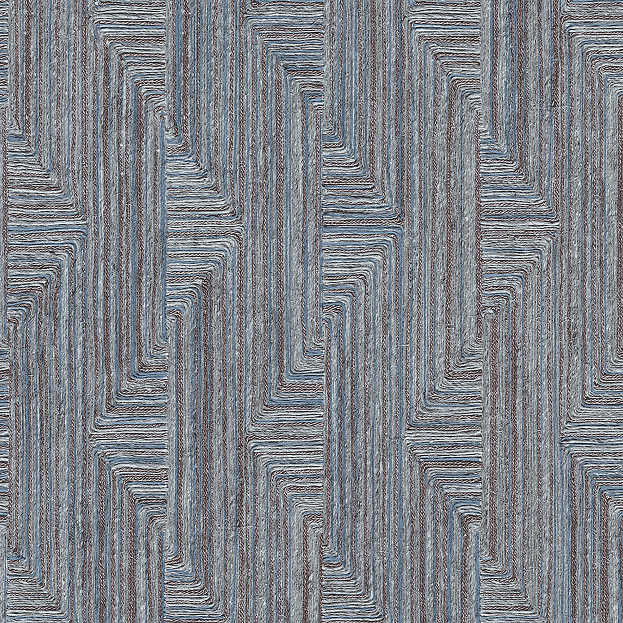 Veer Decor Threadline Geo Stitch Navy Wallpaper