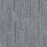 Veer Decor Threadline Geo Stitch Navy Wallpaper