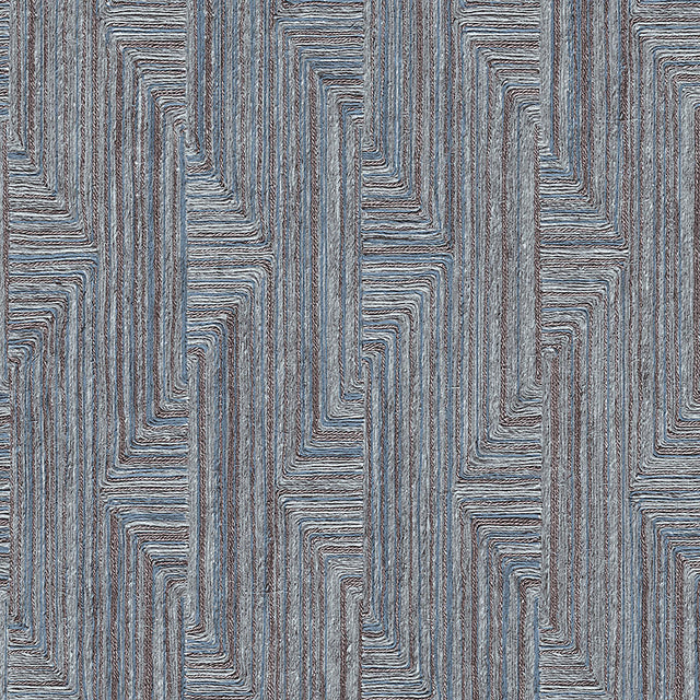 Veer Decor Threadline Geo Stitch Navy Wallpaper