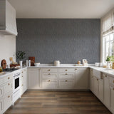 Veer Decor Threadline Geo Stitch Navy Wallpaper