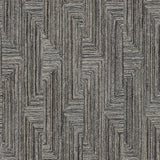 Veer Decor Threadline Geo Stitch Black Wallpaper