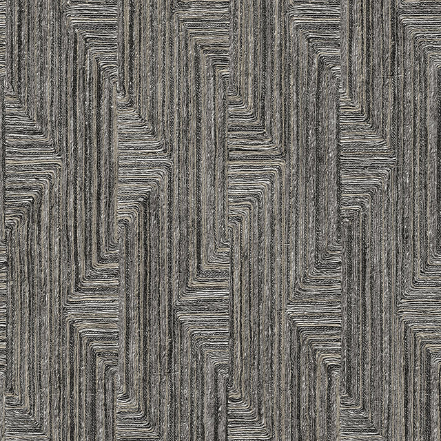 Veer Decor Threadline Geo Stitch Black Wallpaper