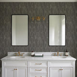 Veer Decor Threadline Geo Stitch Black Wallpaper
