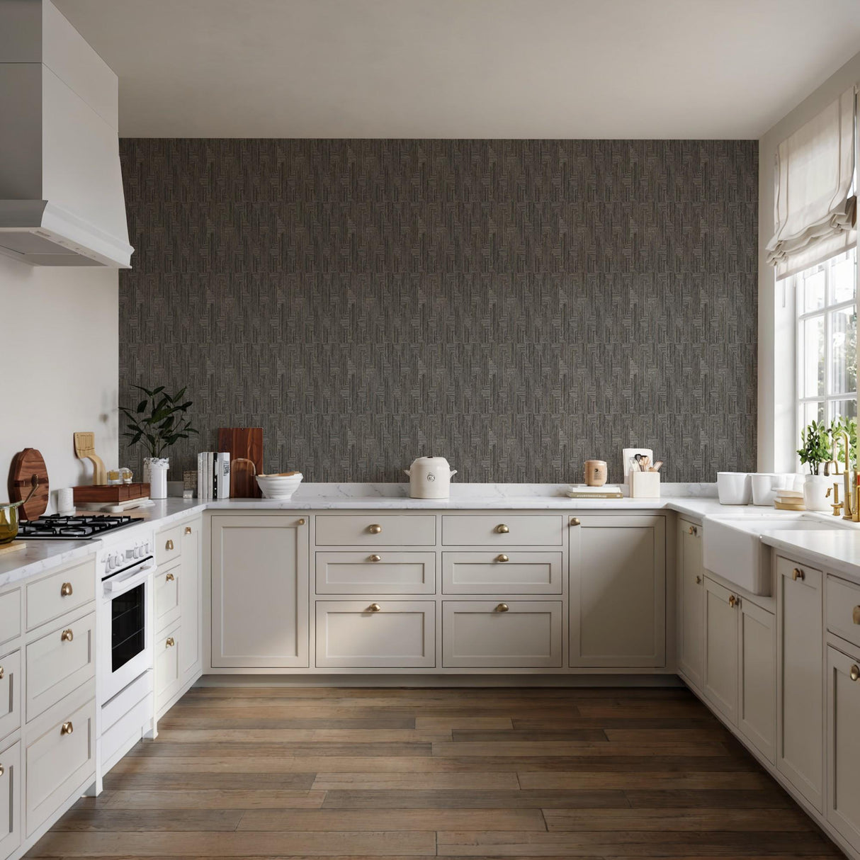 Veer Decor Threadline Geo Stitch Black Wallpaper