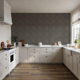 Veer Decor Threadline Geo Stitch Black Wallpaper