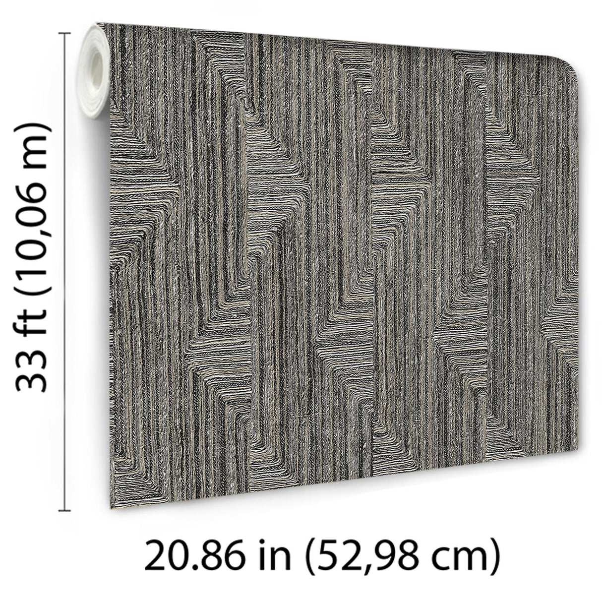 Veer Decor Threadline Geo Stitch Black Wallpaper