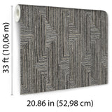 Veer Decor Threadline Geo Stitch Black Wallpaper