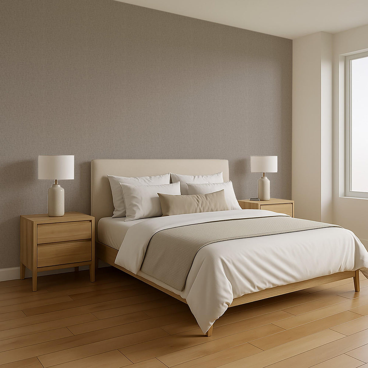 Veer Decor Crosshatch Weave Taupe Wallpaper
