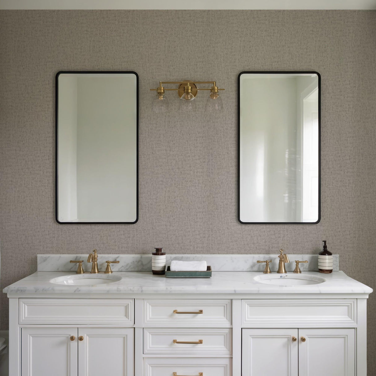Veer Decor Crosshatch Weave Taupe Wallpaper