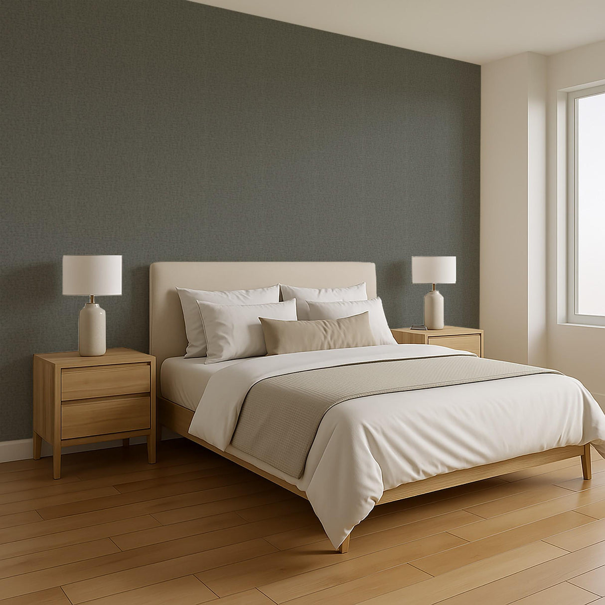 Veer Decor Crosshatch Weave Grey Wallpaper