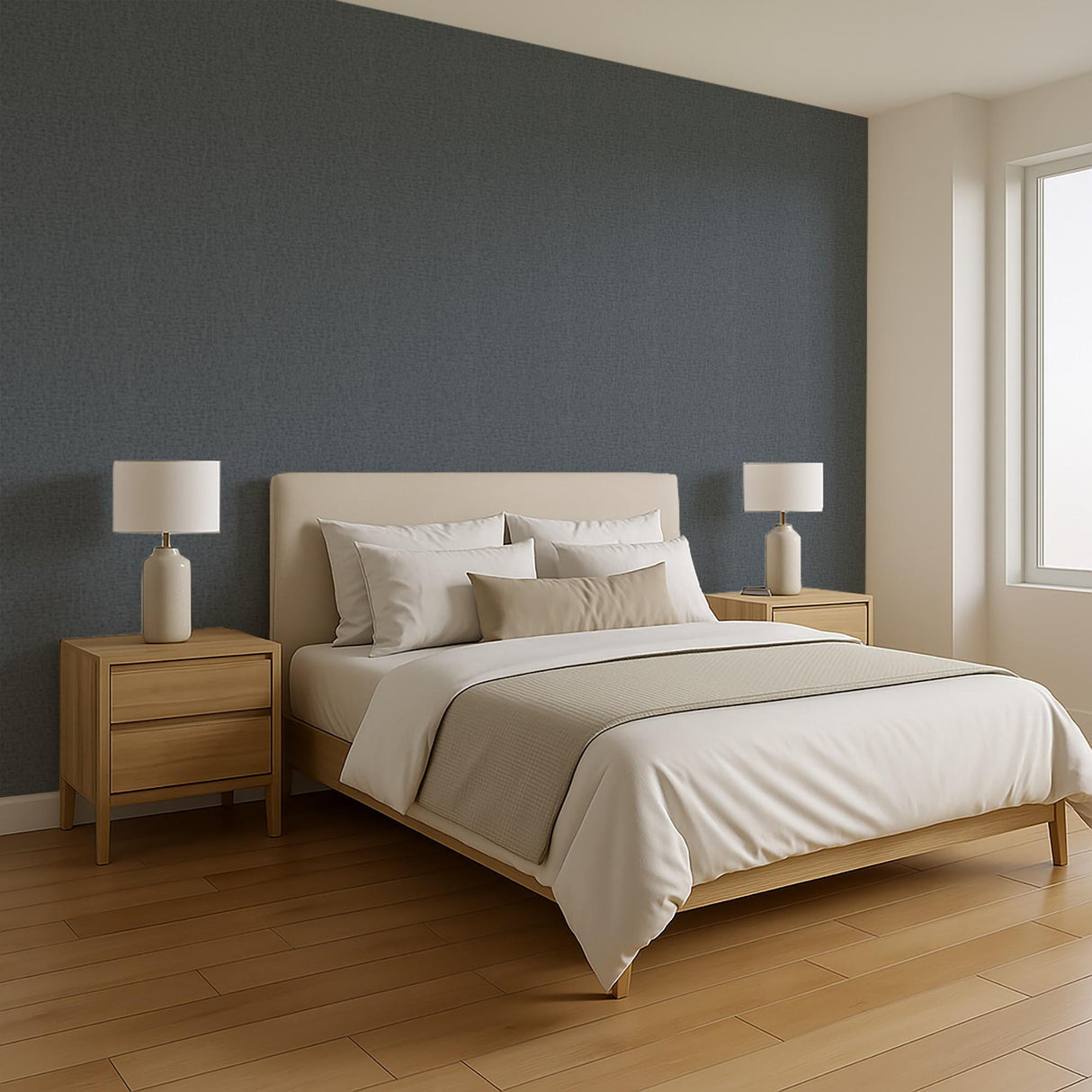 Veer Decor Crosshatch Weave Dark Grey Wallpaper