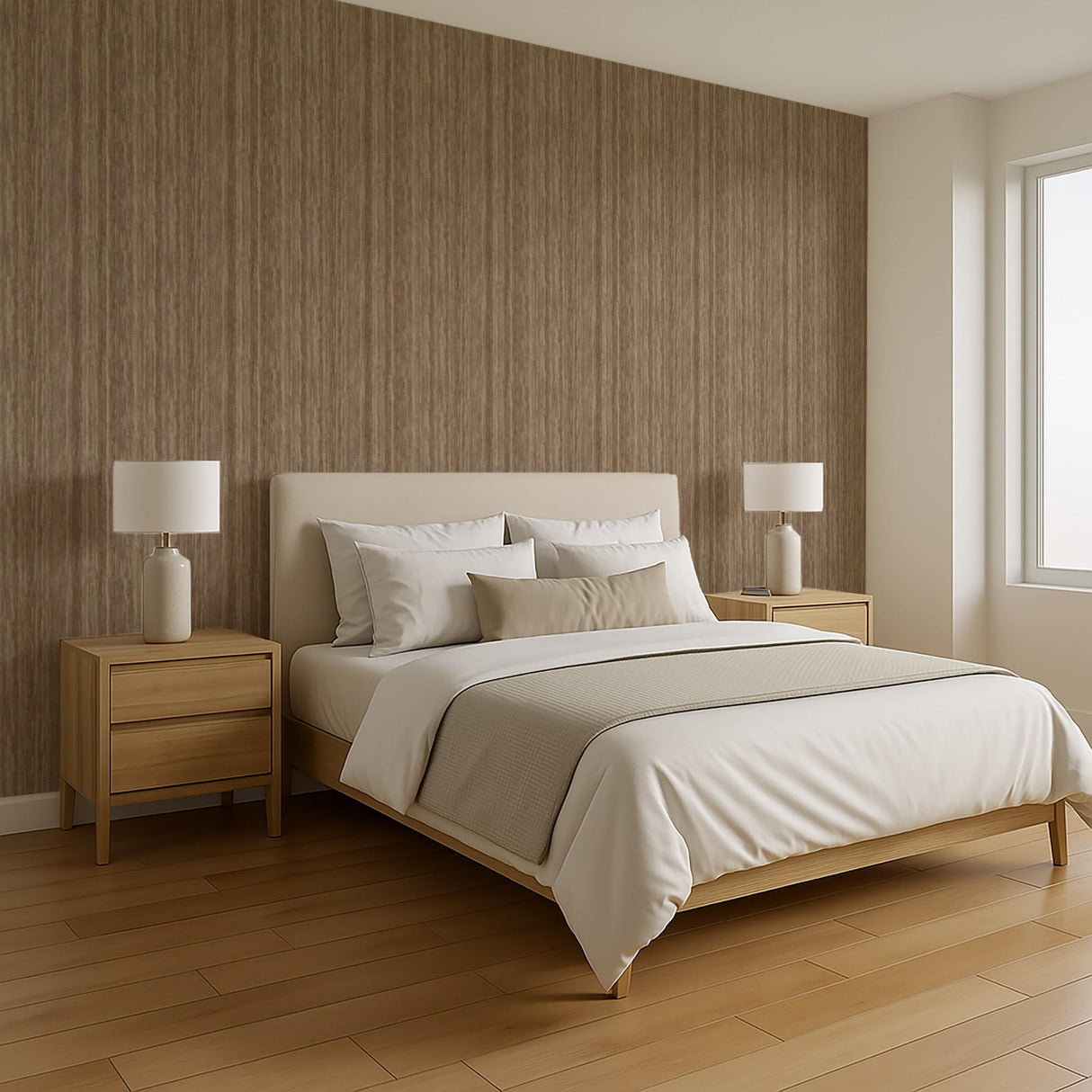 Veer Decor Glimmer Wood Brown Wallpaper