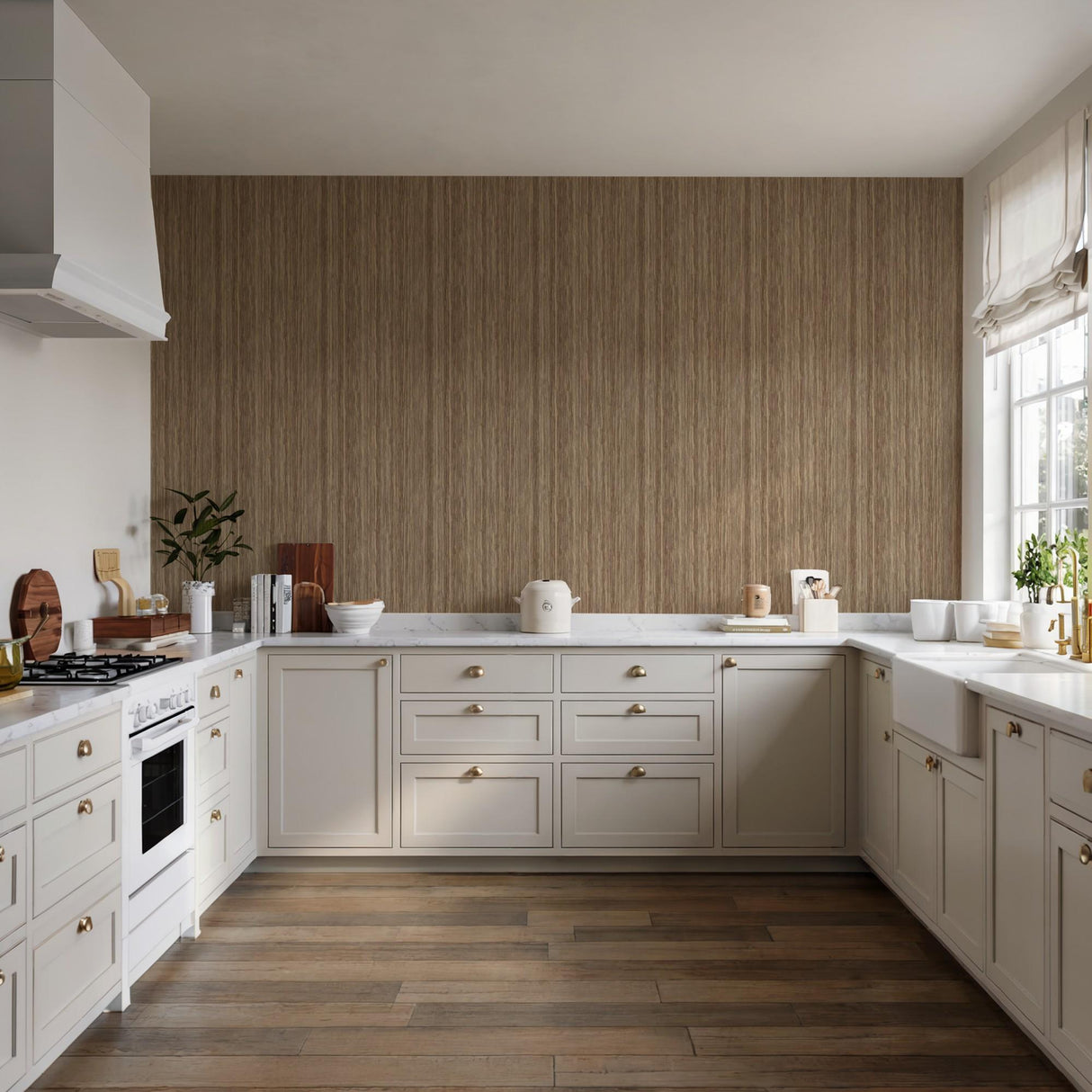 Veer Decor Glimmer Wood Brown Wallpaper