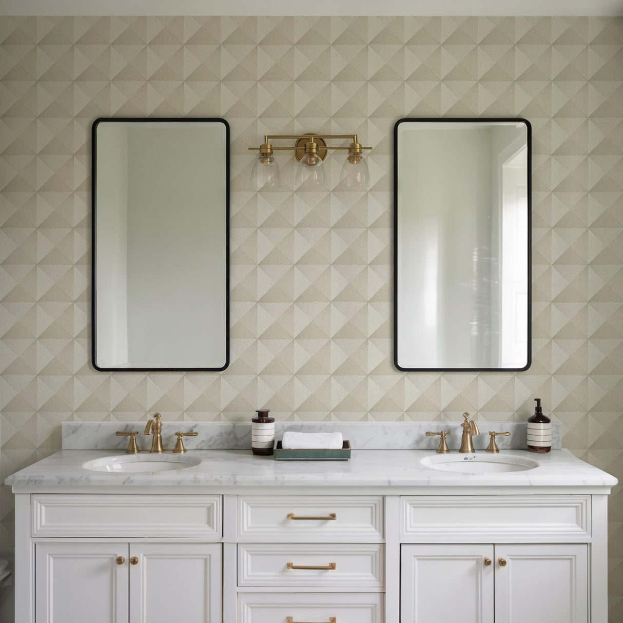 Veer Decor Woven Prism Cream Wallpaper