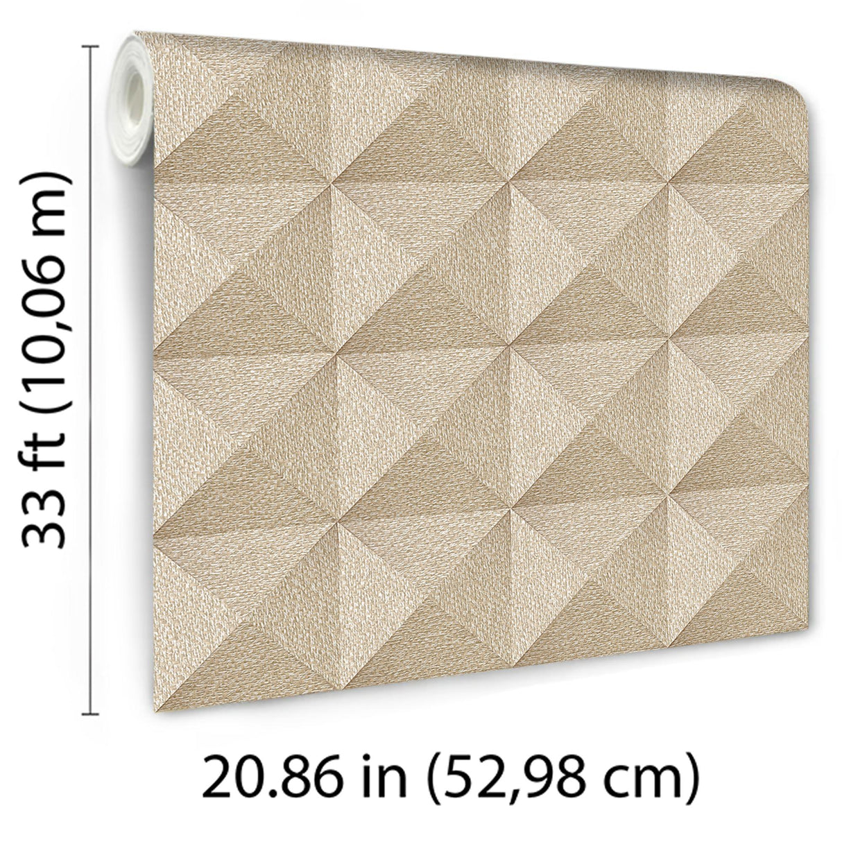 Veer Decor Woven Prism Beige Wallpaper