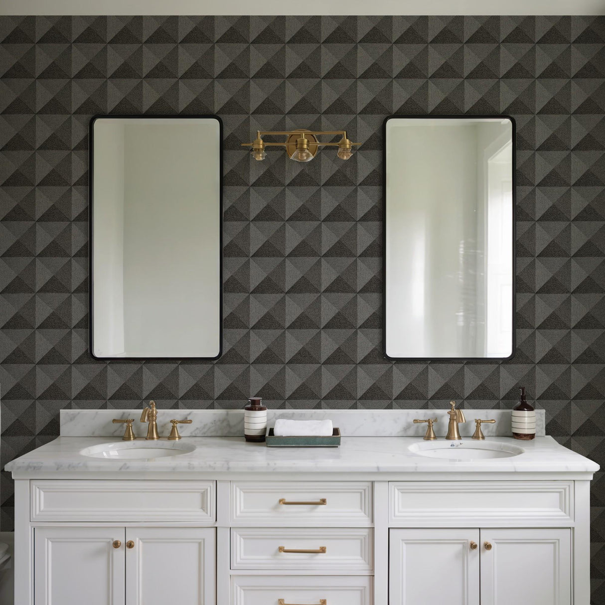 Veer Decor Woven Prism Black Wallpaper