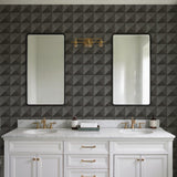 Veer Decor Woven Prism Black Wallpaper