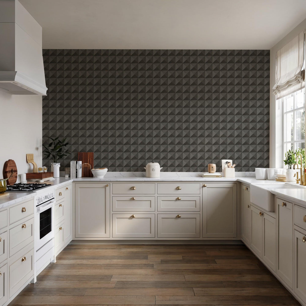 Veer Decor Woven Prism Black Wallpaper