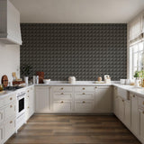 Veer Decor Woven Prism Black Wallpaper