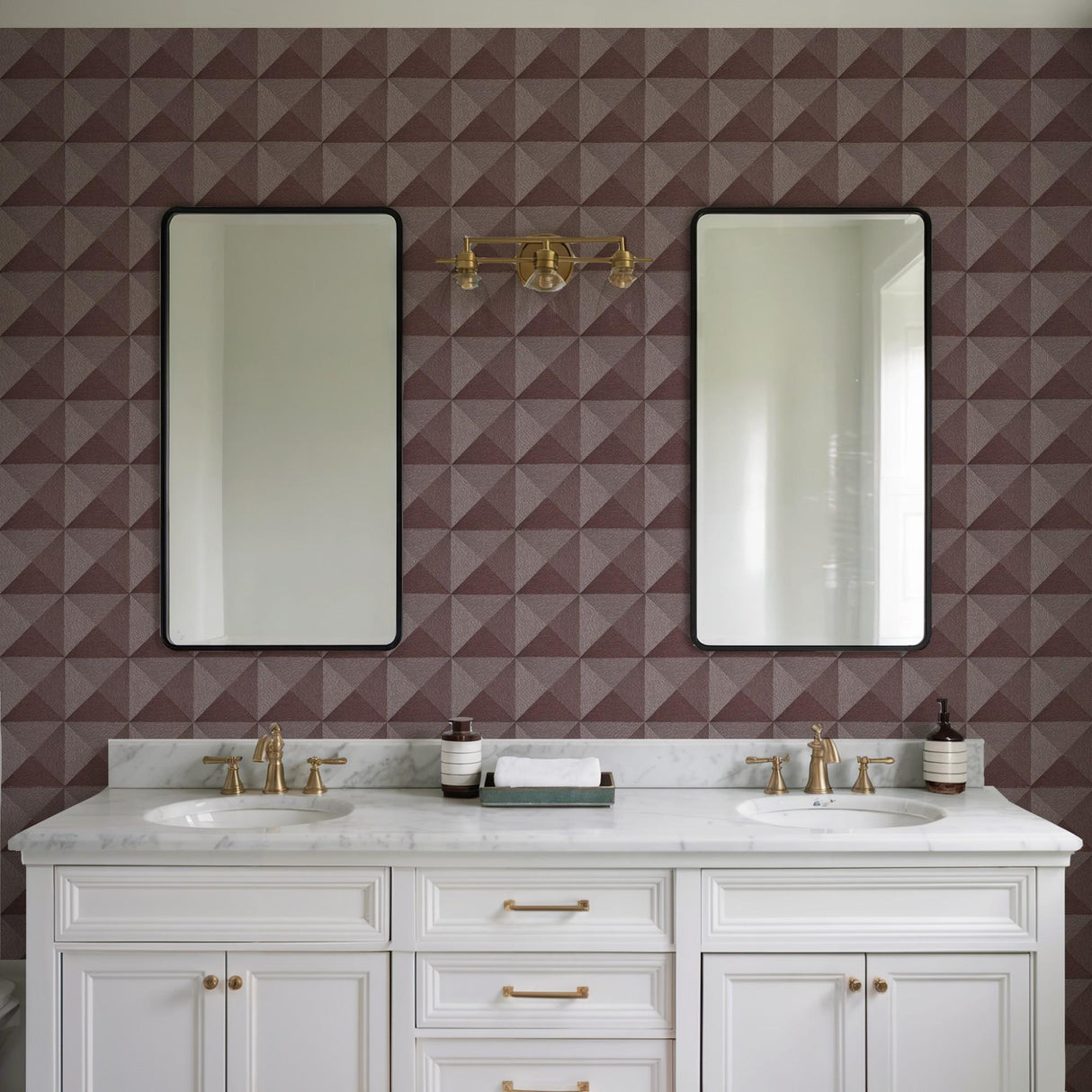 Veer Decor Woven Prism Red Wallpaper