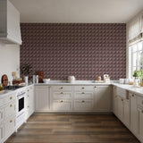 Veer Decor Woven Prism Red Wallpaper