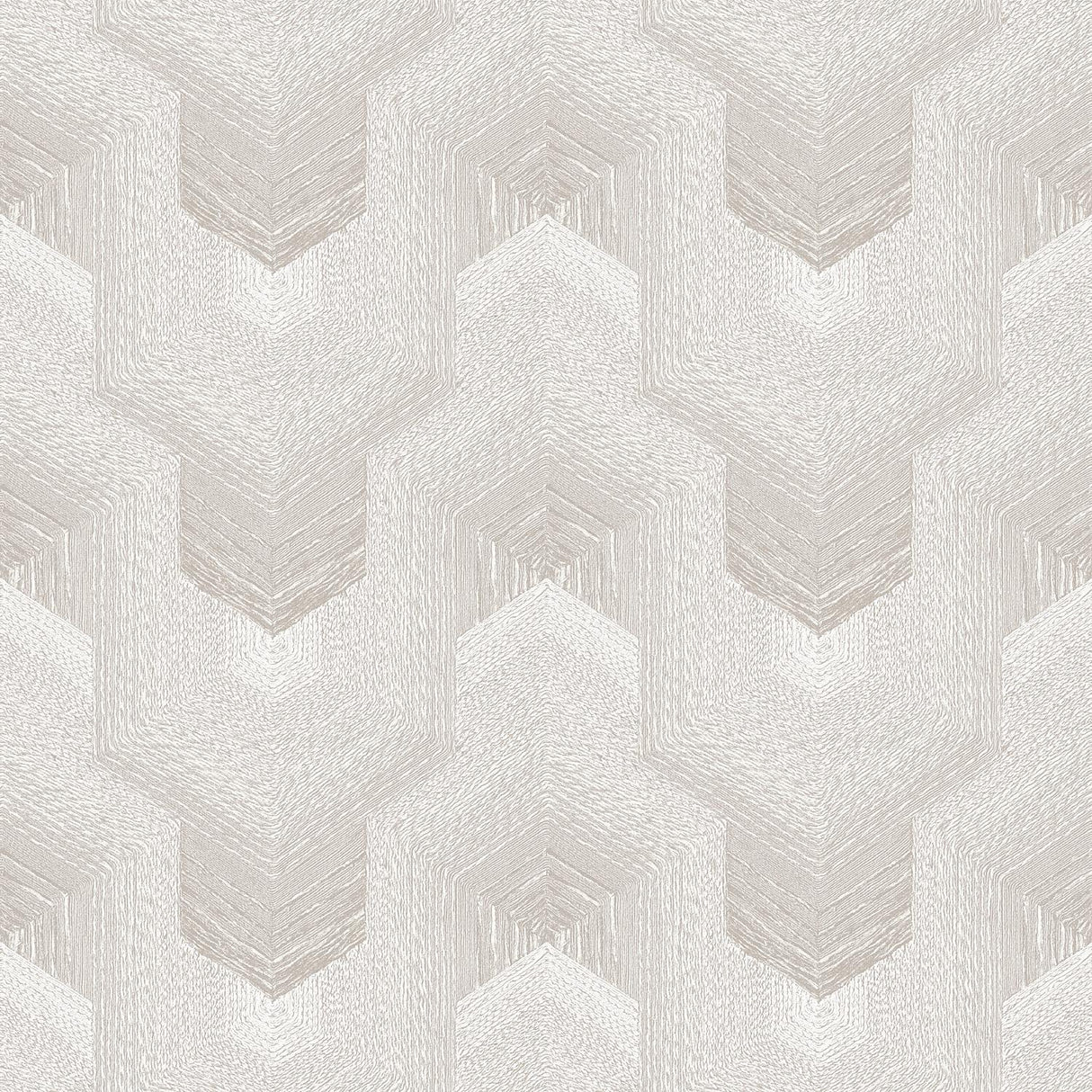 Veer Decor Embroidered Polygonal Dream White Wallpaper