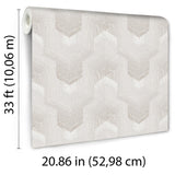 Veer Decor Embroidered Polygonal Dream White Wallpaper