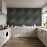 Veer Decor Woven Prism Green Wallpaper